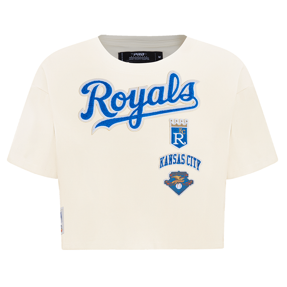 MLB KANSAS CITY ROYALS RETRO CLASSIC WOMEN'S BOXY TOP (EGGSHELL)