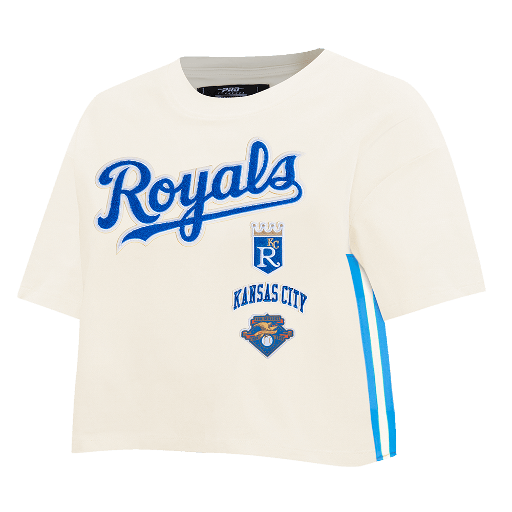 MLB KANSAS CITY ROYALS RETRO CLASSIC WOMEN'S BOXY TOP (EGGSHELL)