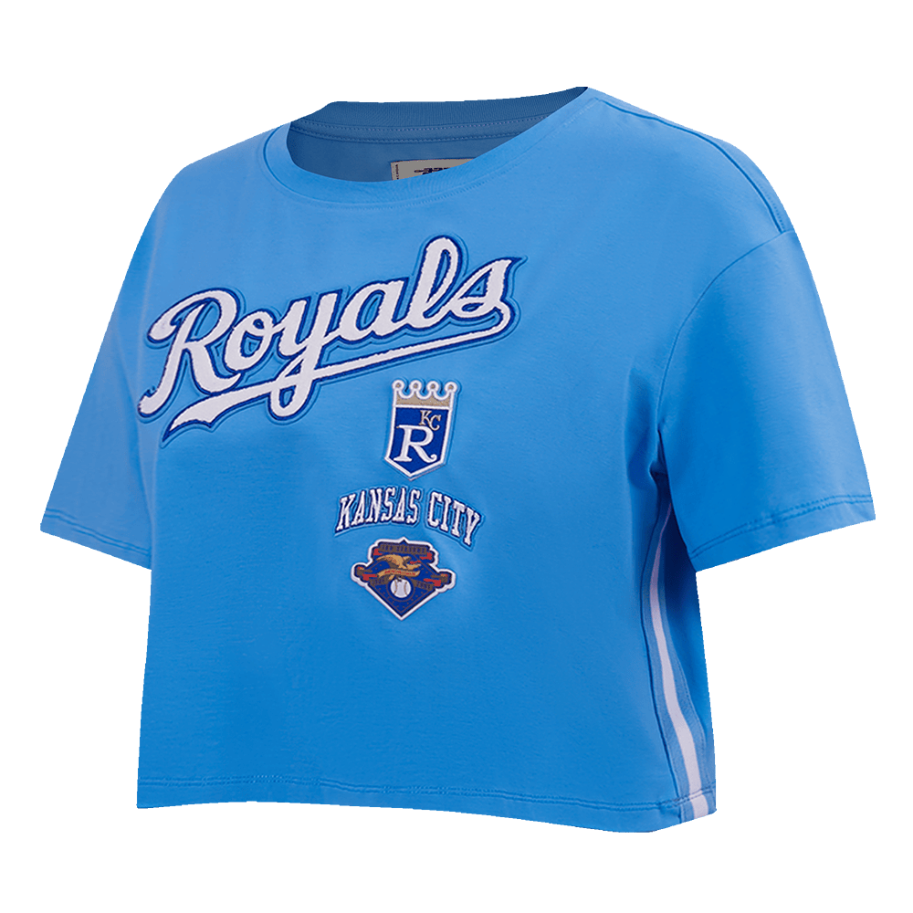 MLB KANSAS CITY ROYALS RETRO CLASSIC WOMEN'S BOXY TOP (UNIVERSITY BLUE)