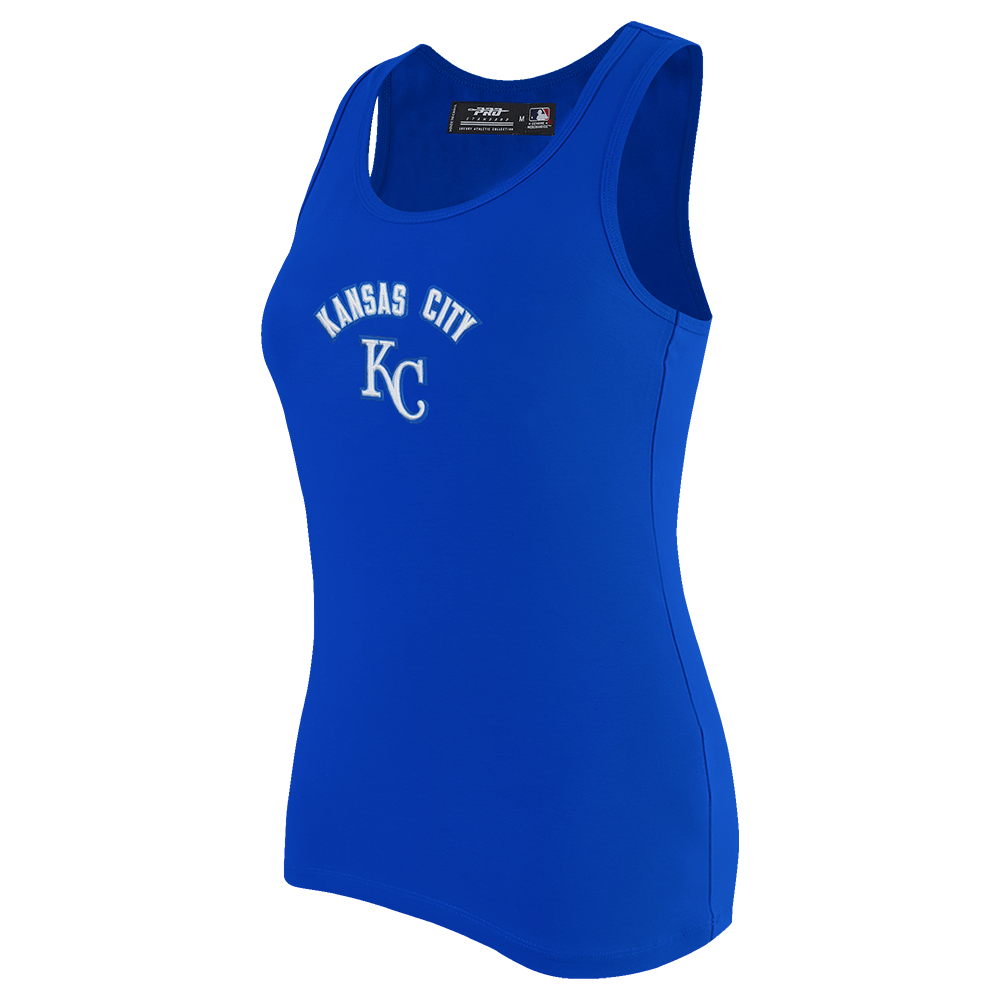 CAMISETA DEPORTIVA RELAJADA CLÁSICA PARA MUJER MLB KANSAS CITY ROYALS FIR CON ESPALDA DE NADADORA (AZUL REAL)