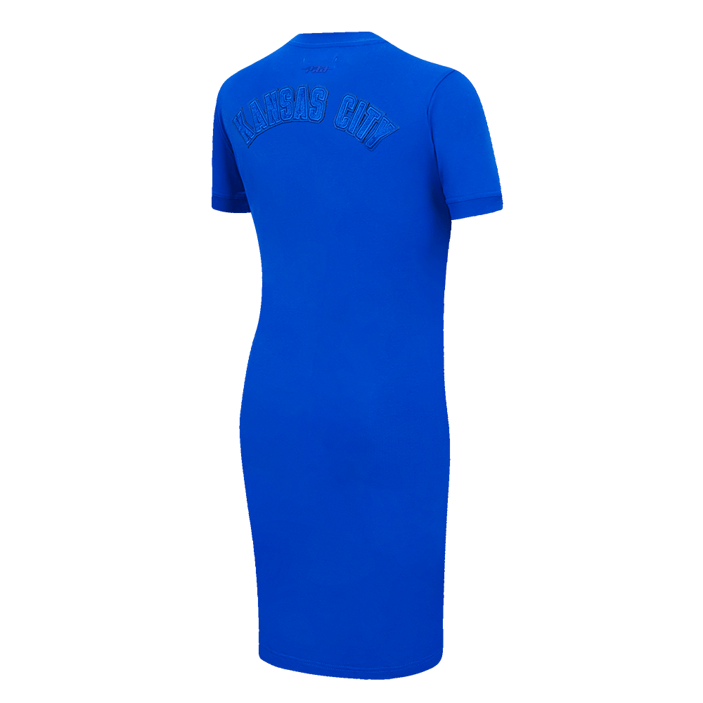 MLB KANSAS CITY ROYALS TRIPLE TONAL BODYCON WOMEN'S DRESS (ROYAL BLUE)