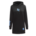 MLB KANSAS CITY ROYALS CLASSIC WOMEN'S FLEECE HOODIE DRESS (BLACK)