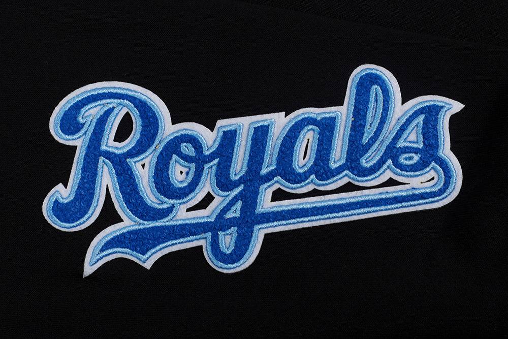 MLB KANSAS CITY ROYALS CLASSIC WOMEN'S FLEECE HOODIE DRESS (BLACK)