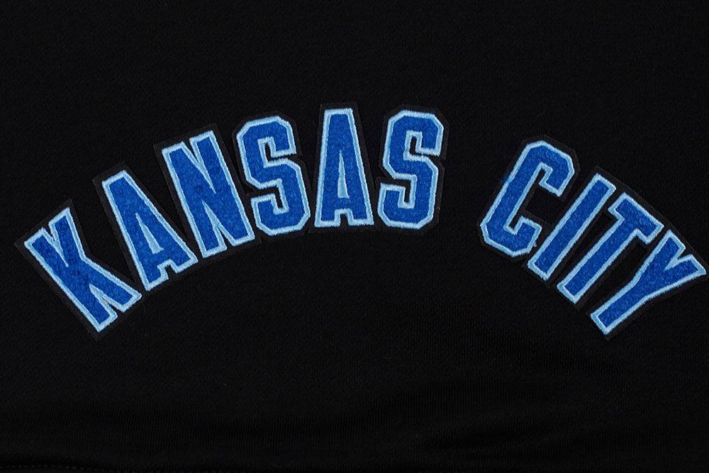 MLB KANSAS CITY ROYALS CLASSIC WOMEN'S FLEECE HOODIE DRESS (BLACK)