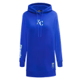 VESTIDO SUDADERA CON CAPUCHA DE POLAR CLÁSICO MLB KANSAS CITY ROYALS PARA MUJER (AZUL REAL)