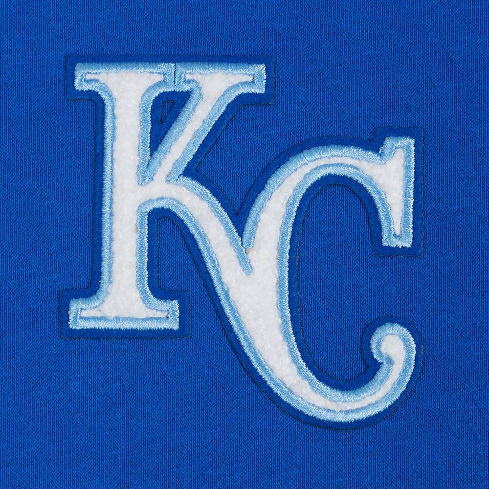 VESTIDO SUDADERA CON CAPUCHA DE POLAR CLÁSICO MLB KANSAS CITY ROYALS PARA MUJER (AZUL REAL)