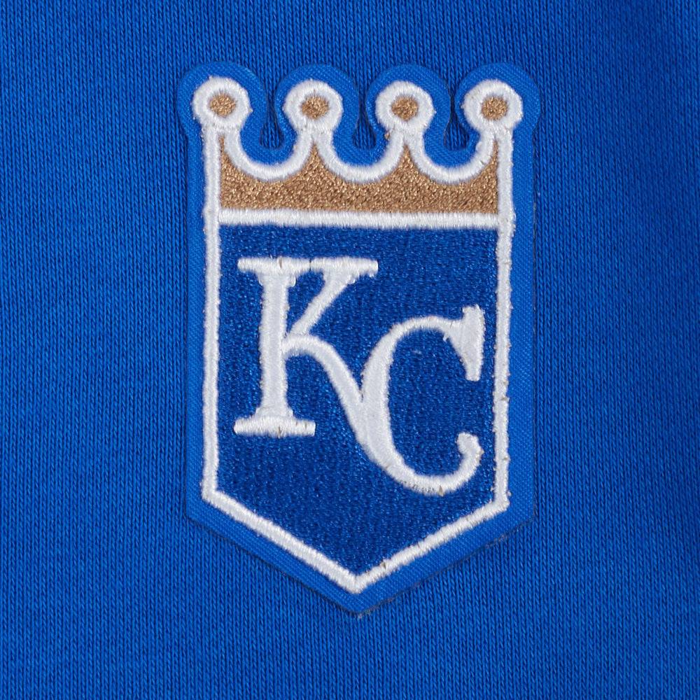 VESTIDO SUDADERA CON CAPUCHA DE POLAR CLÁSICO MLB KANSAS CITY ROYALS PARA MUJER (AZUL REAL)