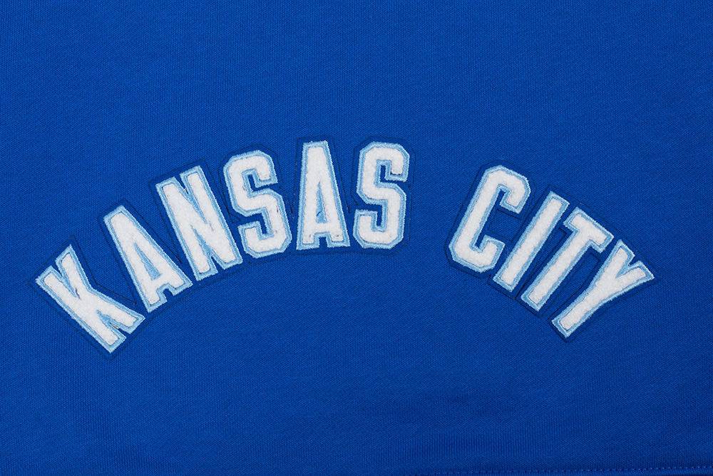 VESTIDO SUDADERA CON CAPUCHA DE POLAR CLÁSICO MLB KANSAS CITY ROYALS PARA MUJER (AZUL REAL)
