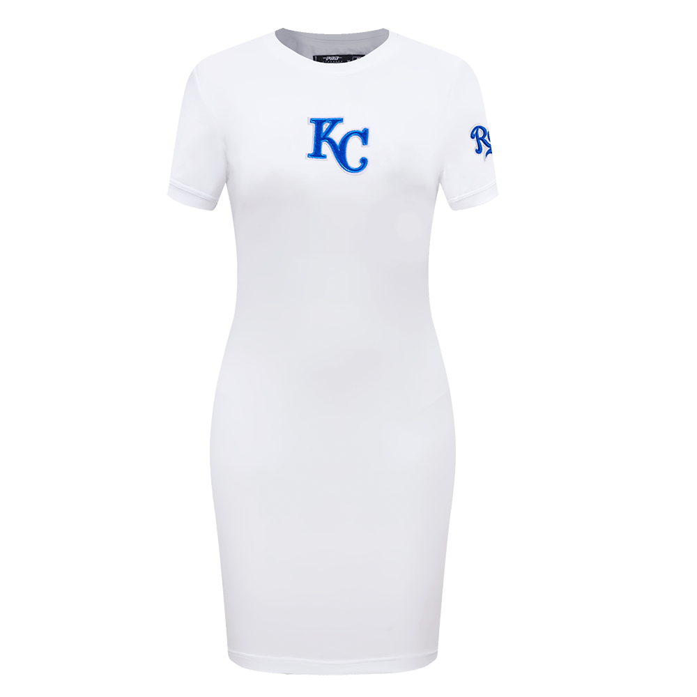 MLB KANSAS CITY ROYALS CLASSIC WOMEN'S BODYCON DRESS (WHITE)