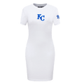 MLB KANSAS CITY ROYALS CLASSIC WOMEN'S BODYCON DRESS (WHITE)