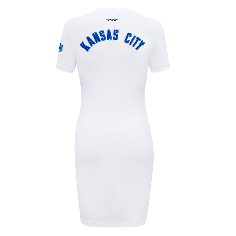 MLB KANSAS CITY ROYALS CLASSIC WOMEN'S BODYCON DRESS (WHITE)