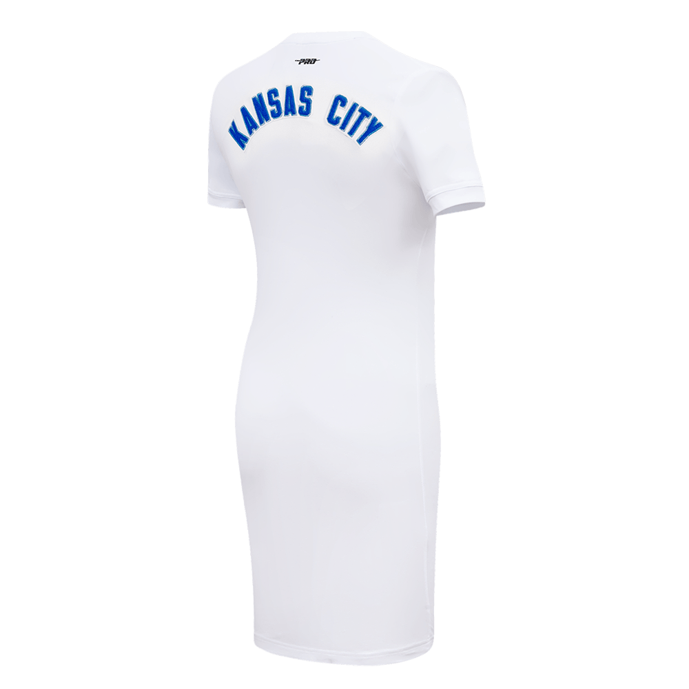 MLB KANSAS CITY ROYALS CLASSIC WOMEN'S BODYCON DRESS (WHITE)