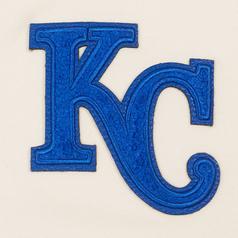 MLB KANSAS CITY ROYALS TRIPLE TONAL WOMEN'S DOUBLE KNIT FULL ZIP HOODIE (EGGSHELL)