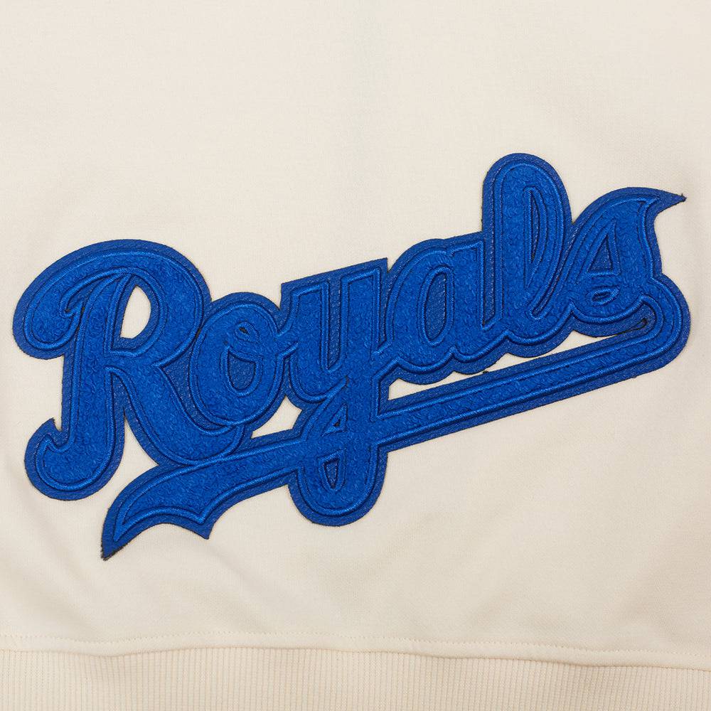 MLB KANSAS CITY ROYALS TRIPLE TONAL WOMEN'S DOUBLE KNIT FULL ZIP HOODIE (EGGSHELL)
