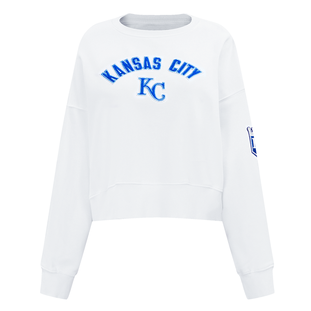 SUÉTER CLÁSICO DE CUELLO REDONDO PARA MUJER MLB KANSAS CITY ROYALS (BLANCO)
