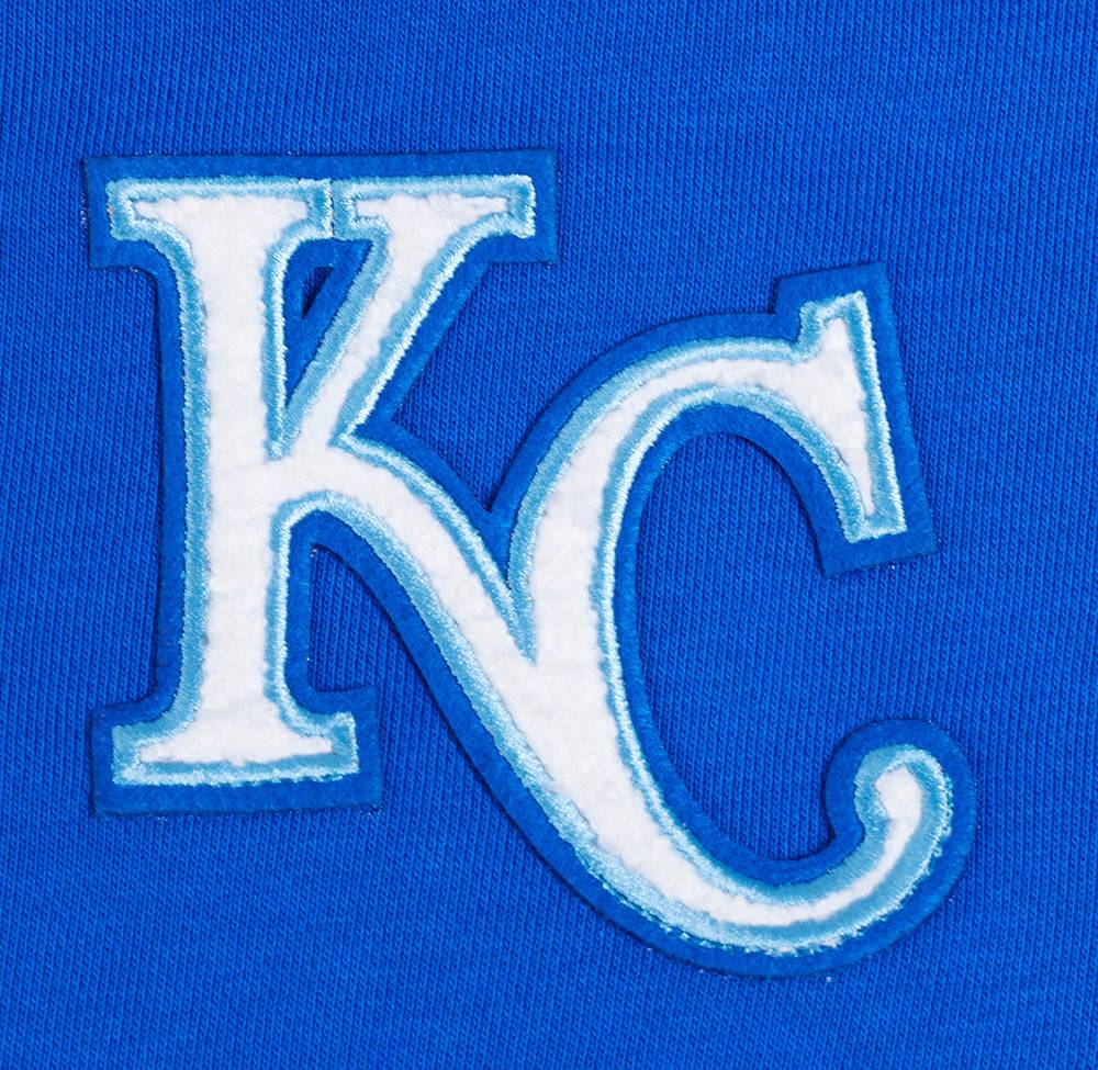 MLB KANSAS CITY ROYALS CLASSIC WOMEN'S CROPPED PULLOVER HOODIE (ROYAL BLUE)