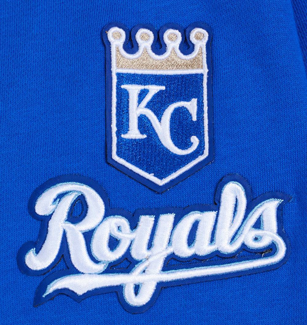 MLB KANSAS CITY ROYALS CLASSIC WOMEN'S CROPPED PULLOVER HOODIE (ROYAL BLUE)