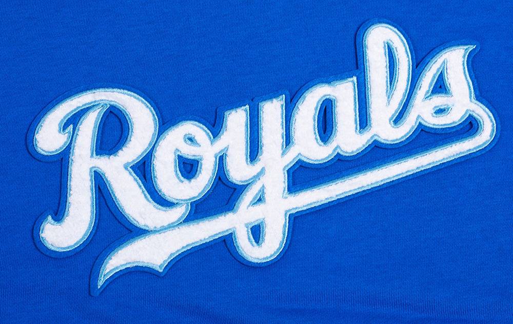 MLB KANSAS CITY ROYALS CLASSIC WOMEN'S CROPPED PULLOVER HOODIE (ROYAL BLUE)