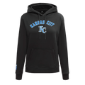 MLB KANSAS CITY ROYALS SUDADERA CLÁSICA CON CAPUCHA DE POLAR PARA MUJER (NEGRA)