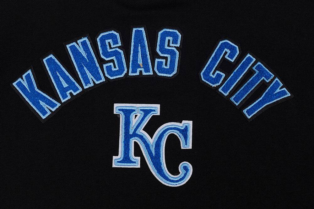MLB KANSAS CITY ROYALS SUDADERA CLÁSICA CON CAPUCHA DE POLAR PARA MUJER (NEGRA)