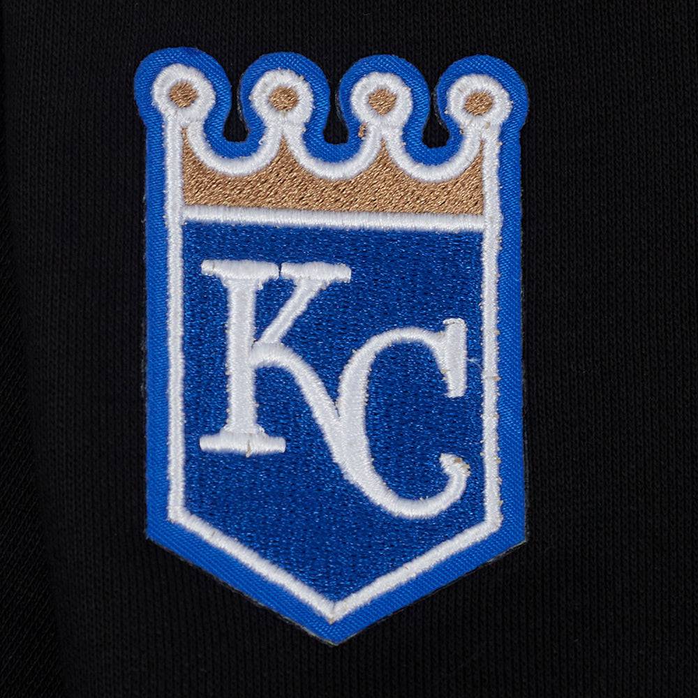 MLB KANSAS CITY ROYALS SUDADERA CLÁSICA CON CAPUCHA DE POLAR PARA MUJER (NEGRA)