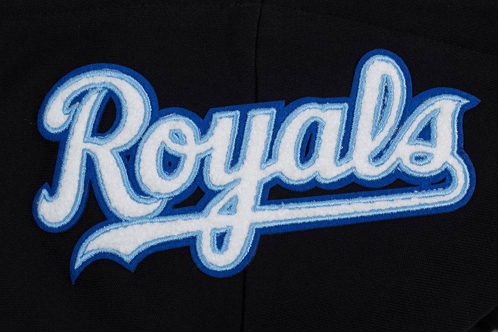 MLB KANSAS CITY ROYALS SUDADERA CLÁSICA CON CAPUCHA DE POLAR PARA MUJER (NEGRA)