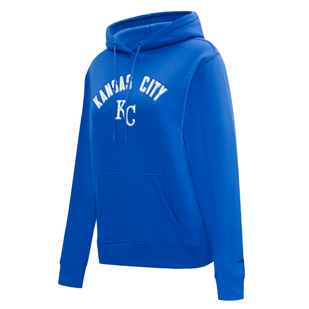 MLB KANSAS CITY ROYALS CLASSIC WOMEN'S FLEECE PULLOVER HOODIE (ROYAL BLUE)
