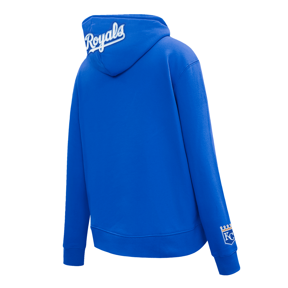 MLB KANSAS CITY ROYALS CLASSIC WOMEN'S FLEECE PULLOVER HOODIE (ROYAL BLUE)