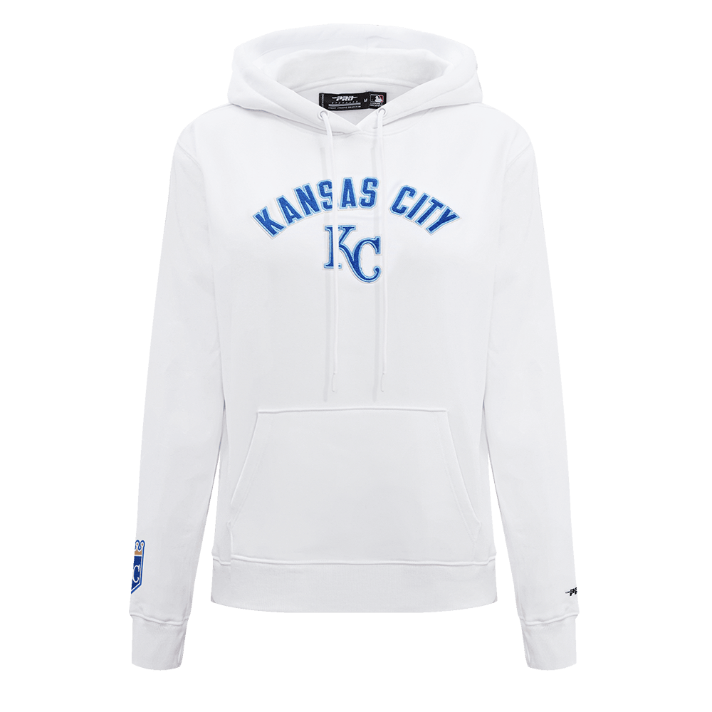 MLB KANSAS CITY ROYALS CLASSIC WOMEN'S FLEECE PULLOVER HOODIE (WHITE)