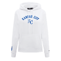 MLB KANSAS CITY ROYALS CLASSIC WOMEN'S FLEECE PULLOVER HOODIE (WHITE)