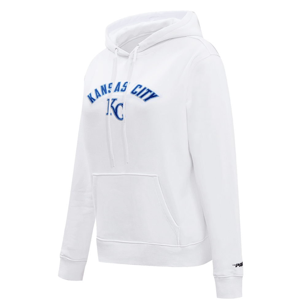 MLB KANSAS CITY ROYALS CLASSIC WOMEN'S FLEECE PULLOVER HOODIE (WHITE)