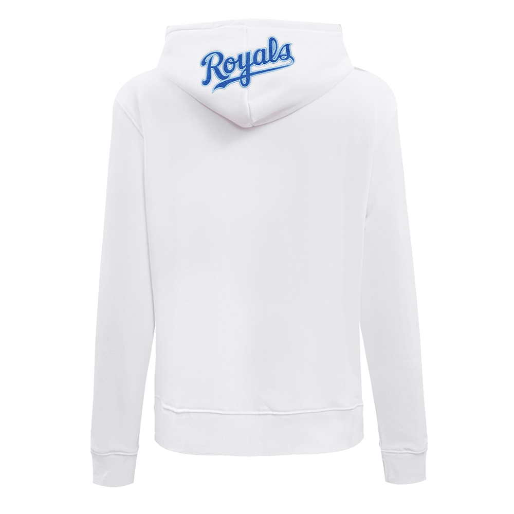 MLB KANSAS CITY ROYALS CLASSIC WOMEN'S FLEECE PULLOVER HOODIE (WHITE)