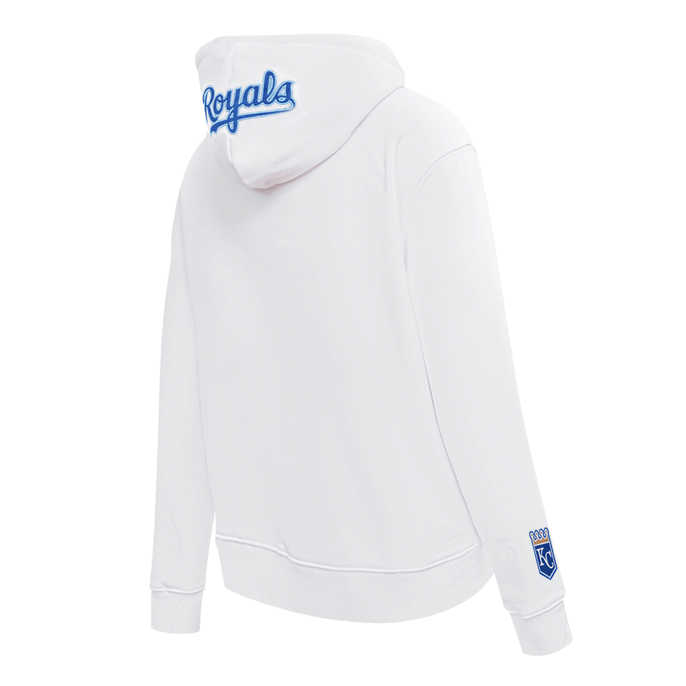 MLB KANSAS CITY ROYALS CLASSIC WOMEN'S FLEECE PULLOVER HOODIE (WHITE)