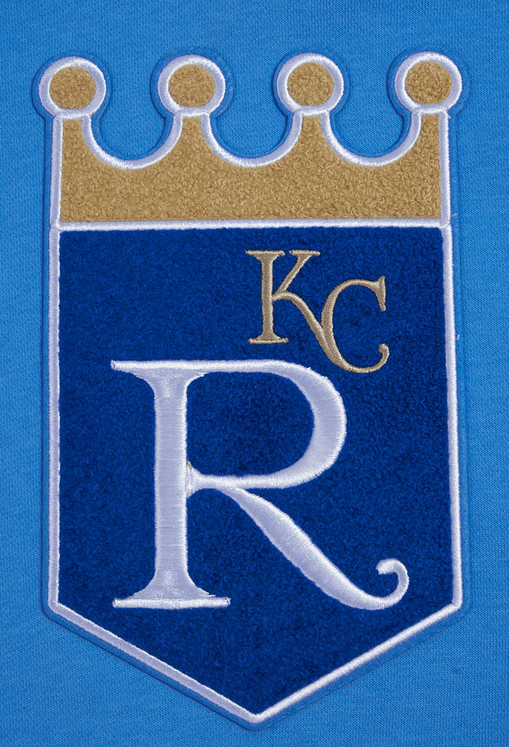MLB KANSAS CITY ROYALS RETRO CLASSIC WOMEN'S CROPPED PULLOVER HOODIE (UNIVERSITY BLUE)