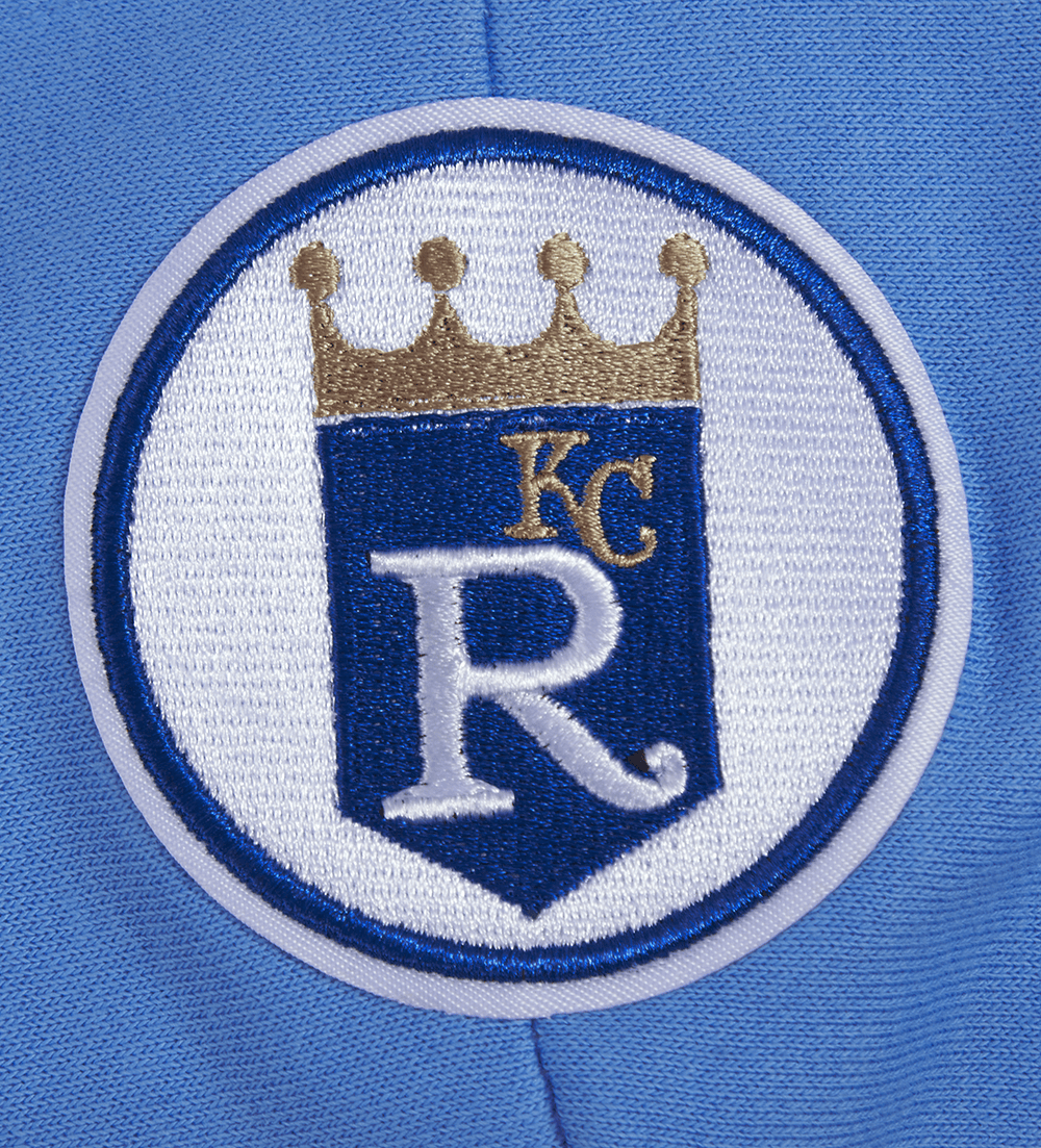 MLB KANSAS CITY ROYALS RETRO CLASSIC WOMEN'S CROPPED PULLOVER HOODIE (UNIVERSITY BLUE)