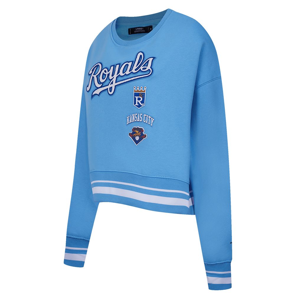 CAMISETA CLÁSICA RETRO DE CUELLO REDONDO PARA MUJER MLB KANSAS CITY ROYALS (AZUL UNIVERSITARIO)