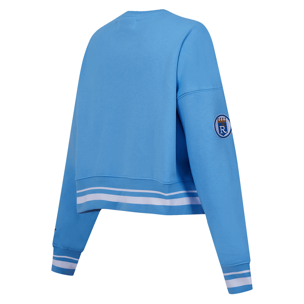 CAMISETA CLÁSICA RETRO DE CUELLO REDONDO PARA MUJER MLB KANSAS CITY ROYALS (AZUL UNIVERSITARIO)