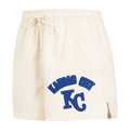 PANTALÓN CORTO TEJIDO MUJER MLB KANSAS CITY ROYALS TRIPLE TONAL W (BLANCO HUESO)