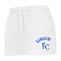 PANTALÓN CORTO DE FELPA CLÁSICO PARA MUJER MLB KANSAS CITY ROYALS (BLANCO)