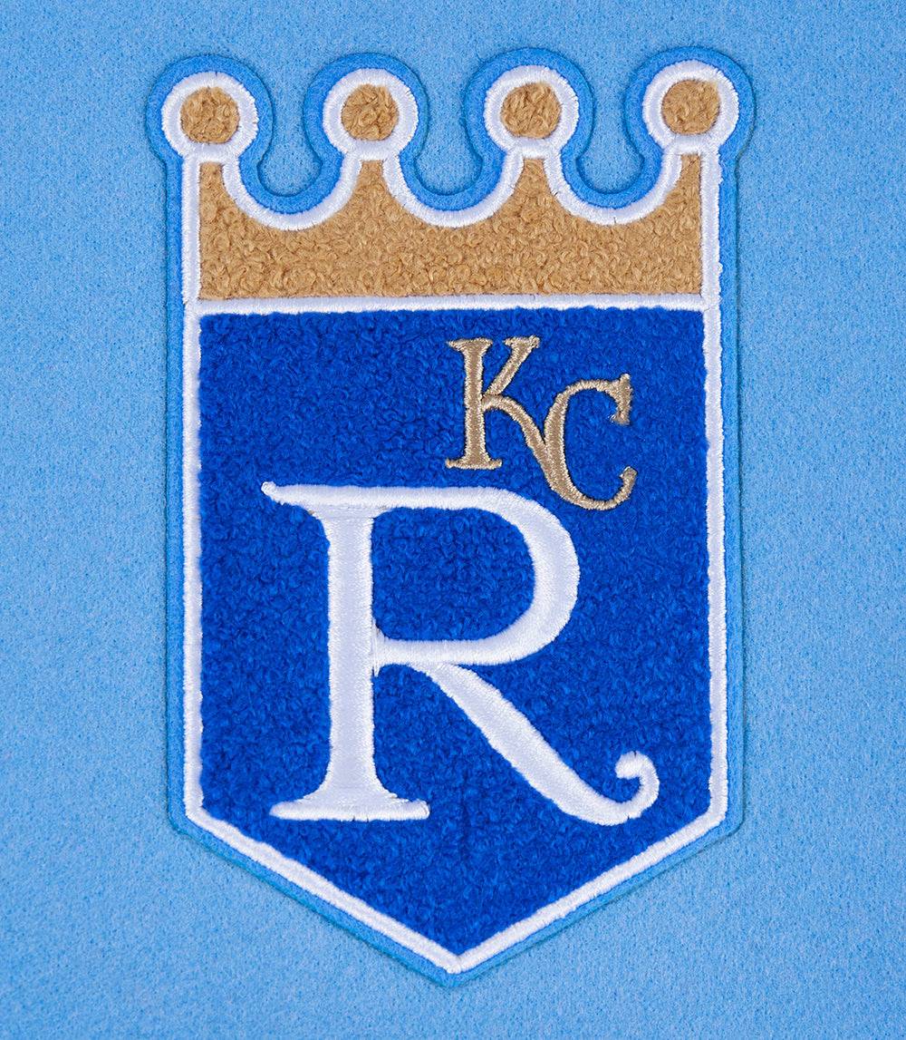 MLB KANSAS CITY ROYALS RETRO CLASSIC WOMEN'S RIB WOOL VARSITY JACKET (UNIVERSITY BLUE/WHITE)
