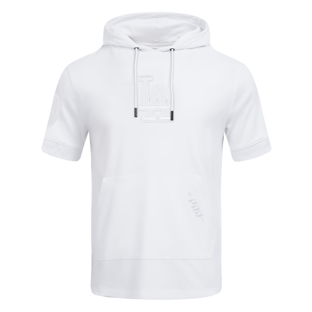 MLB LOS ANGELES DODGERS SUDADERA CON CAPUCHA DE MANGA CORTA PARA HOMBRE WHITE OUT (BLANCO)