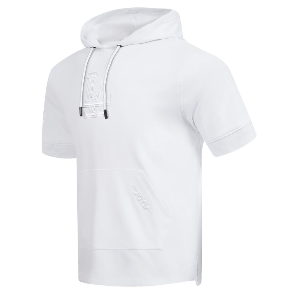 MLB LOS ANGELES DODGERS SUDADERA CON CAPUCHA DE MANGA CORTA PARA HOMBRE WHITE OUT (BLANCO)