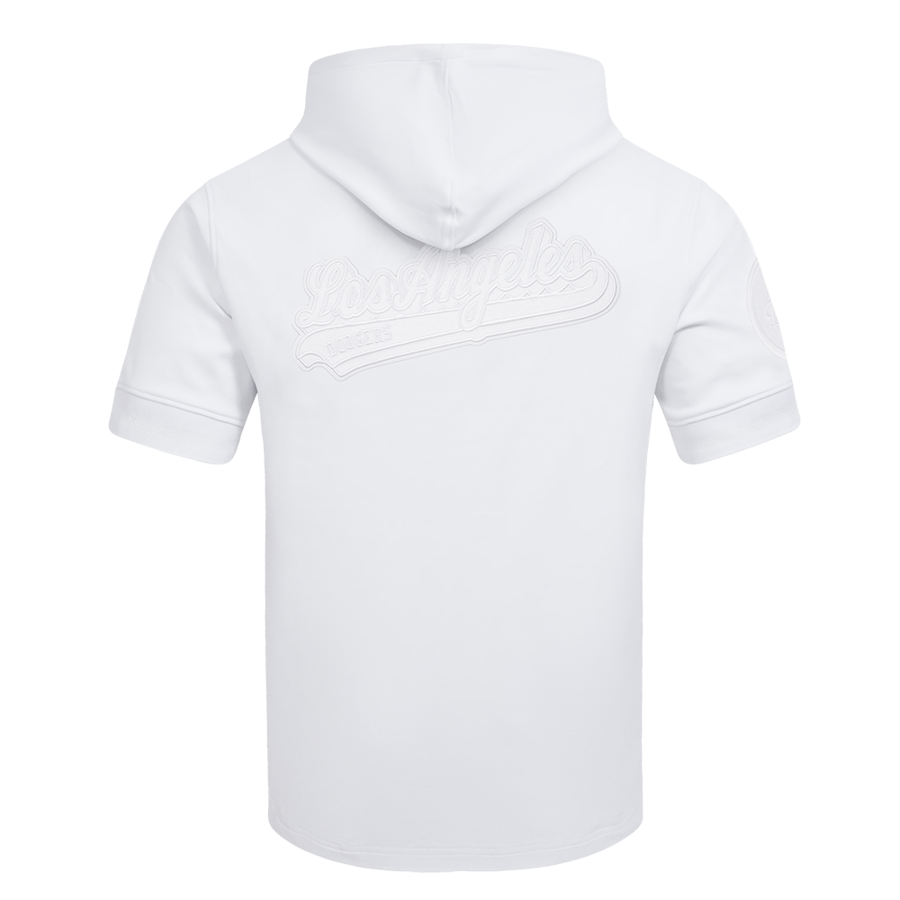 MLB LOS ANGELES DODGERS SUDADERA CON CAPUCHA DE MANGA CORTA PARA HOMBRE WHITE OUT (BLANCO)
