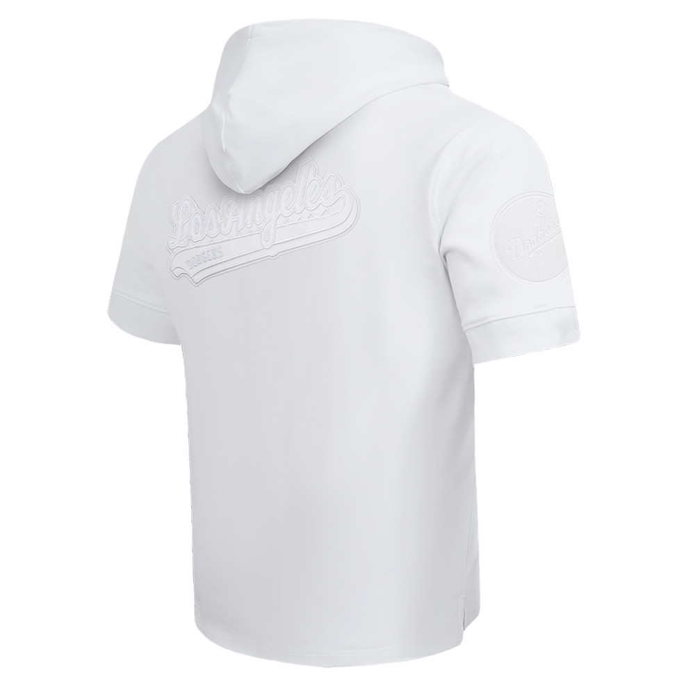 MLB LOS ANGELES DODGERS SUDADERA CON CAPUCHA DE MANGA CORTA PARA HOMBRE WHITE OUT (BLANCO)