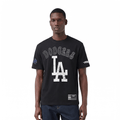 MLB LOS ANGELES DODGERS REBEL ATHLETICS STACKED LOGO MEN'S SJ TEE (BLACK)