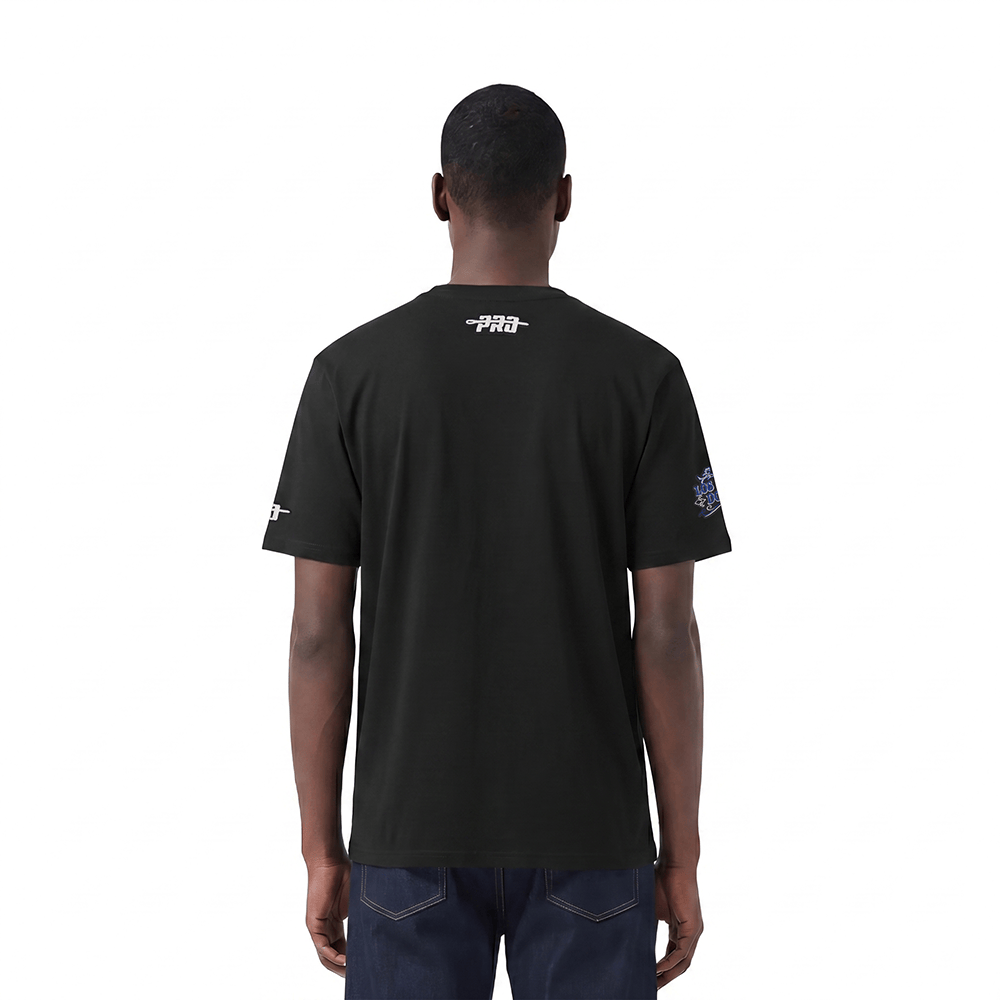 MLB LOS ANGELES DODGERS REBEL ATHLETICS STACKED LOGO MEN'S SJ TEE (BLACK)