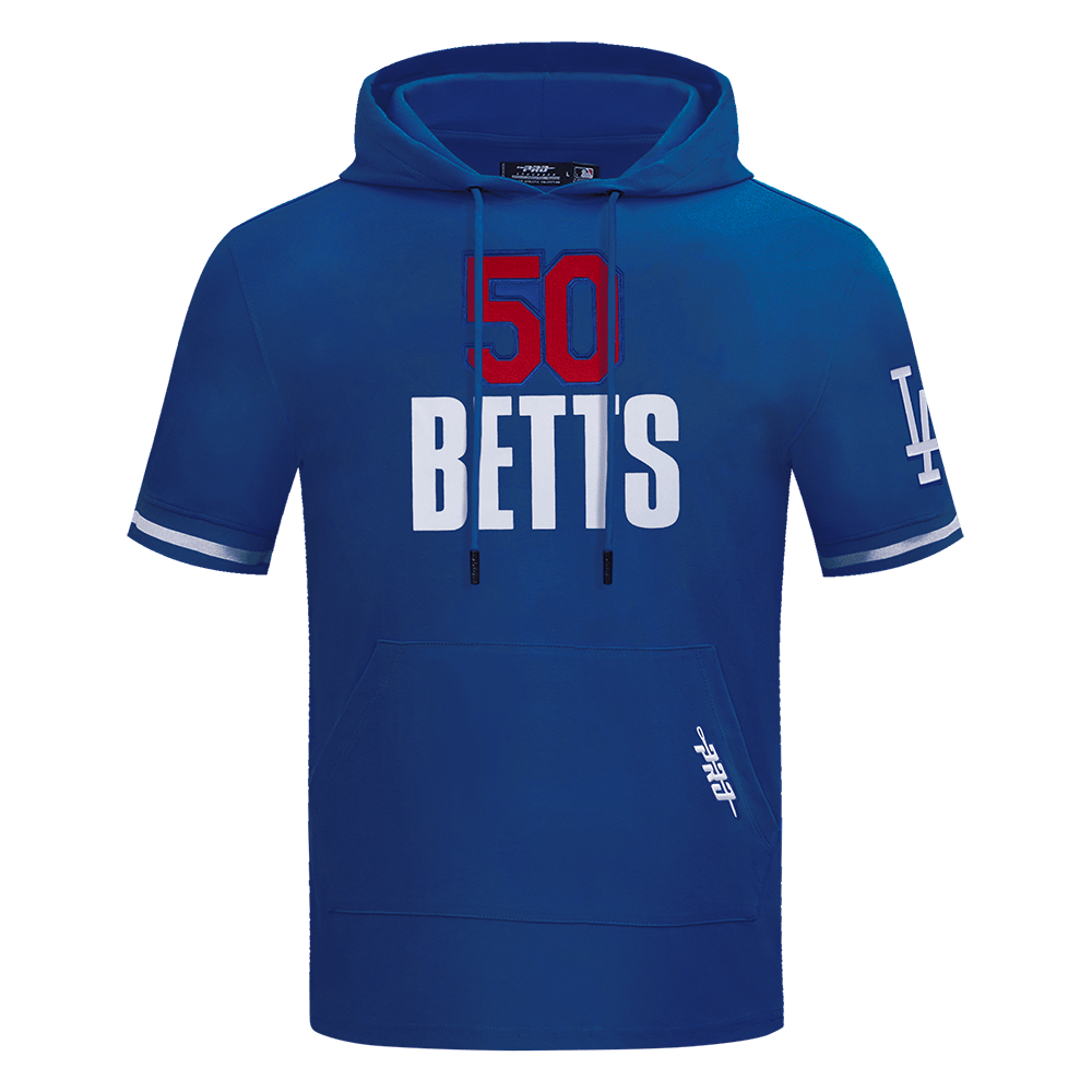 MLB LOS ANGELES DODGERS MOOKIE BETTS #50  SUDADERA CLÁSICA CON CAPUCHA Y MANGAS CORTAS PARA HOMBRE (AZUL DODGER)