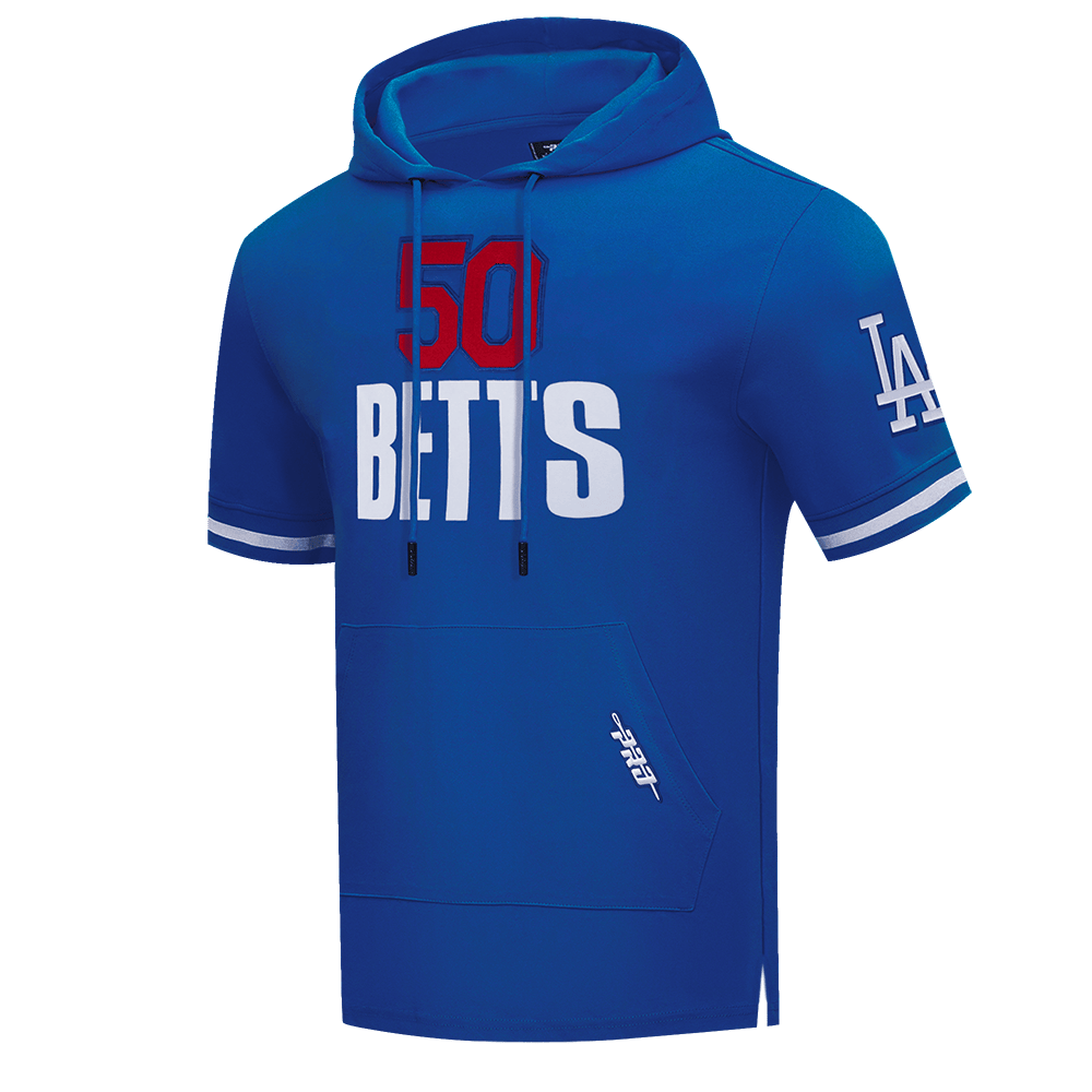 MLB LOS ANGELES DODGERS MOOKIE BETTS #50  SUDADERA CLÁSICA CON CAPUCHA Y MANGAS CORTAS PARA HOMBRE (AZUL DODGER)
