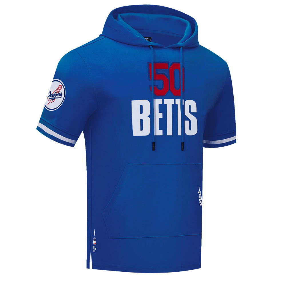 MLB LOS ANGELES DODGERS MOOKIE BETTS #50  SUDADERA CLÁSICA CON CAPUCHA Y MANGAS CORTAS PARA HOMBRE (AZUL DODGER)