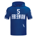 MLB LOS ANGELES DODGERS FREDDIE FREEMAN #5  CLASSIC MEN'S SHORT SLEEVE PULLOVER HOODIE (DODGER BLUE)